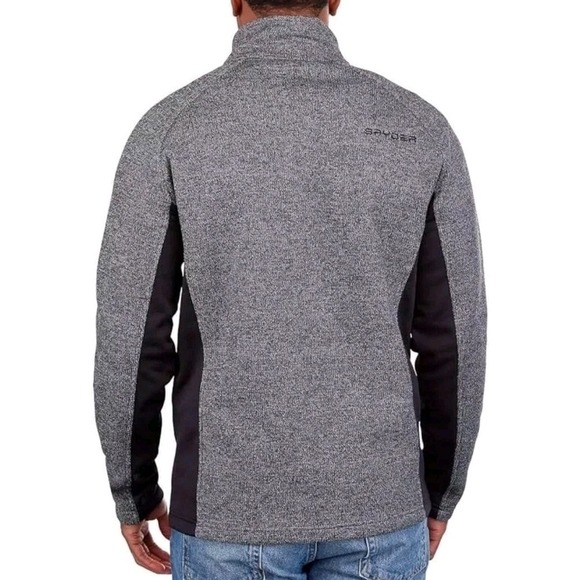Spyder Men's Half Zip Fleece Lined Pullover Jacket Color Gray Size Large - Picture 2 of 4